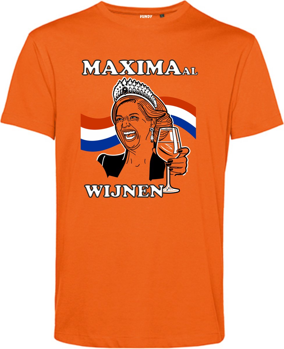 T-shirt MAXIMAal Wijnen | Koningsdag kleding | oranje t-shirt | Oranje | maat S